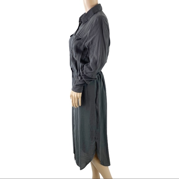 Maeve Anthropology grey long shirt dress size 8 - Picture 3 of 6